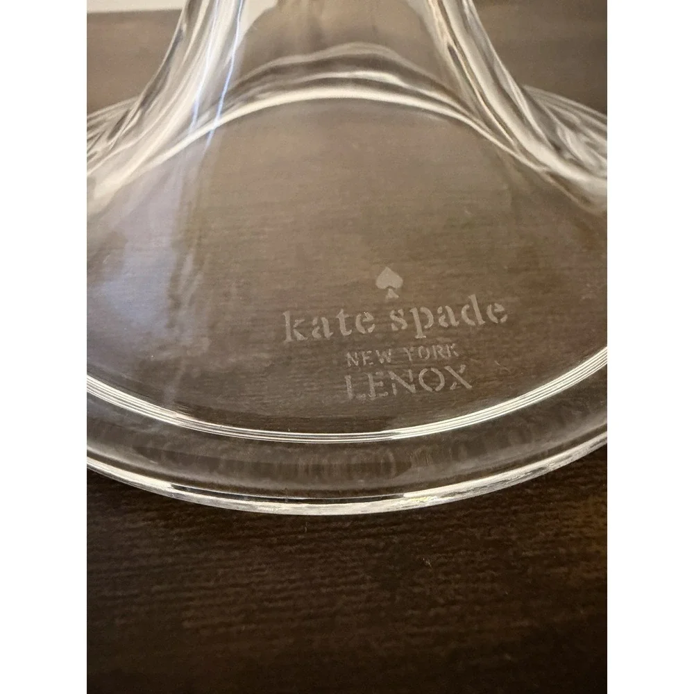 Kate Spade Lenox‎ Eat Cake For Breakfast Glass Cake Stand Pedestal 12